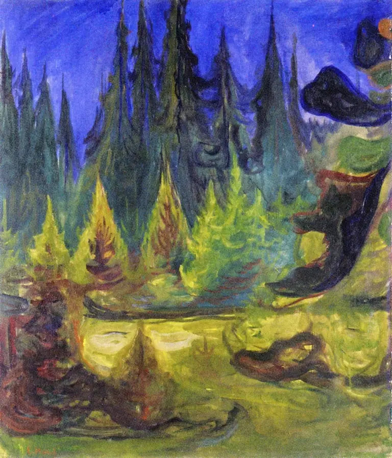 forêt d'épicéas - Edvard Munch image 1 reproduction réalisée par Alpha Reproduction