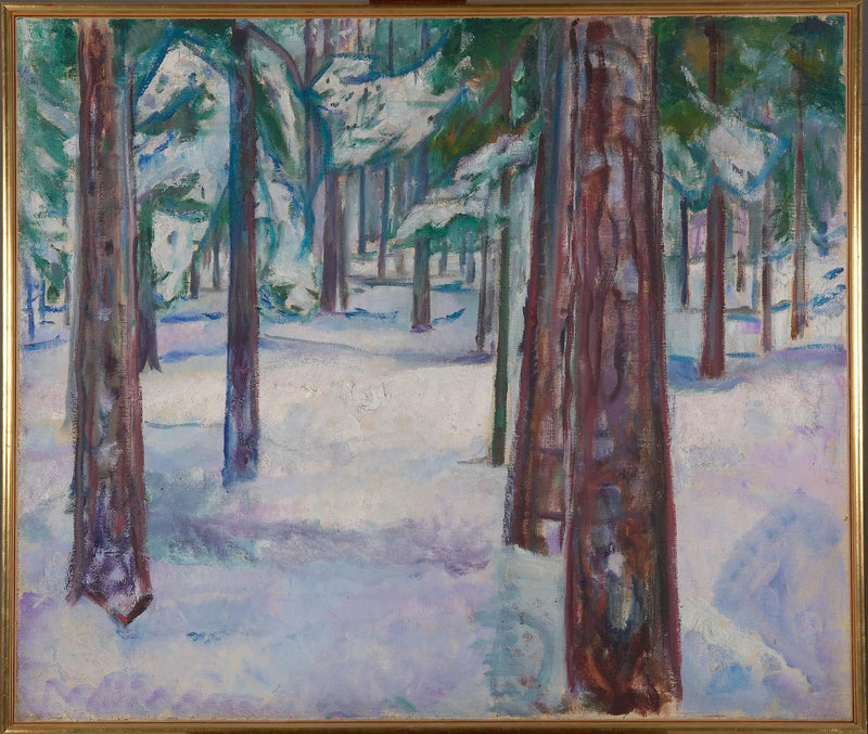 Wald im Schnee - Edvard Munch