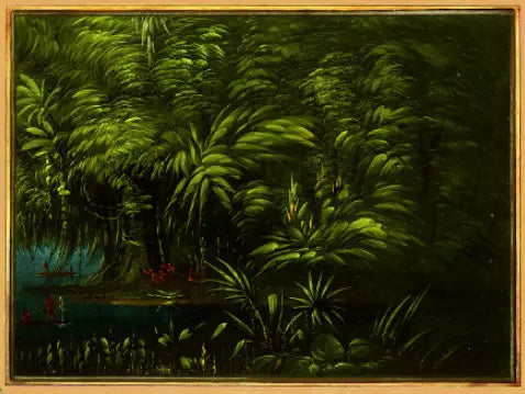 Forêt luxuriante au bord de l'Amazone - George Catlin image 1 reproduction artisanale de tableau