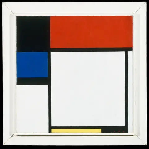 Fox Trot B, mit Schwarz, Rot, Blau und Gelb - Piet Mondrian