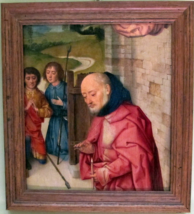 Fragment einer Geburtsszene mit Heiligen Josef und zwei Hirten - Dirk Bouts
