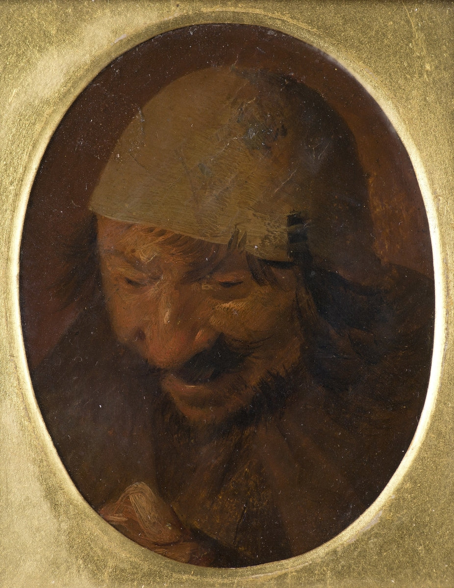 Fragment montrant la tête et une partie de la main droite d'un paysan - Adriaen Brouwer image 1 reproduction de peinture à l’huile