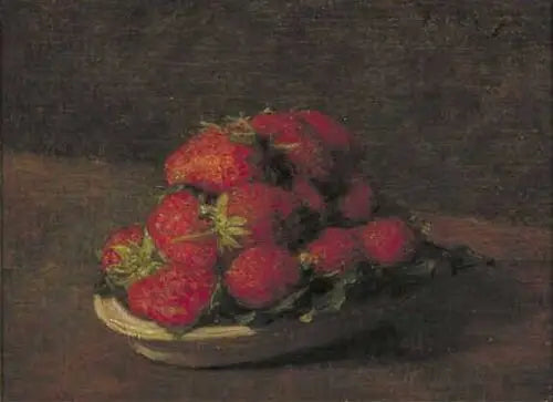 Erdbeeren auf einem kleinen Porzienteller - Henri Fantin-Latour