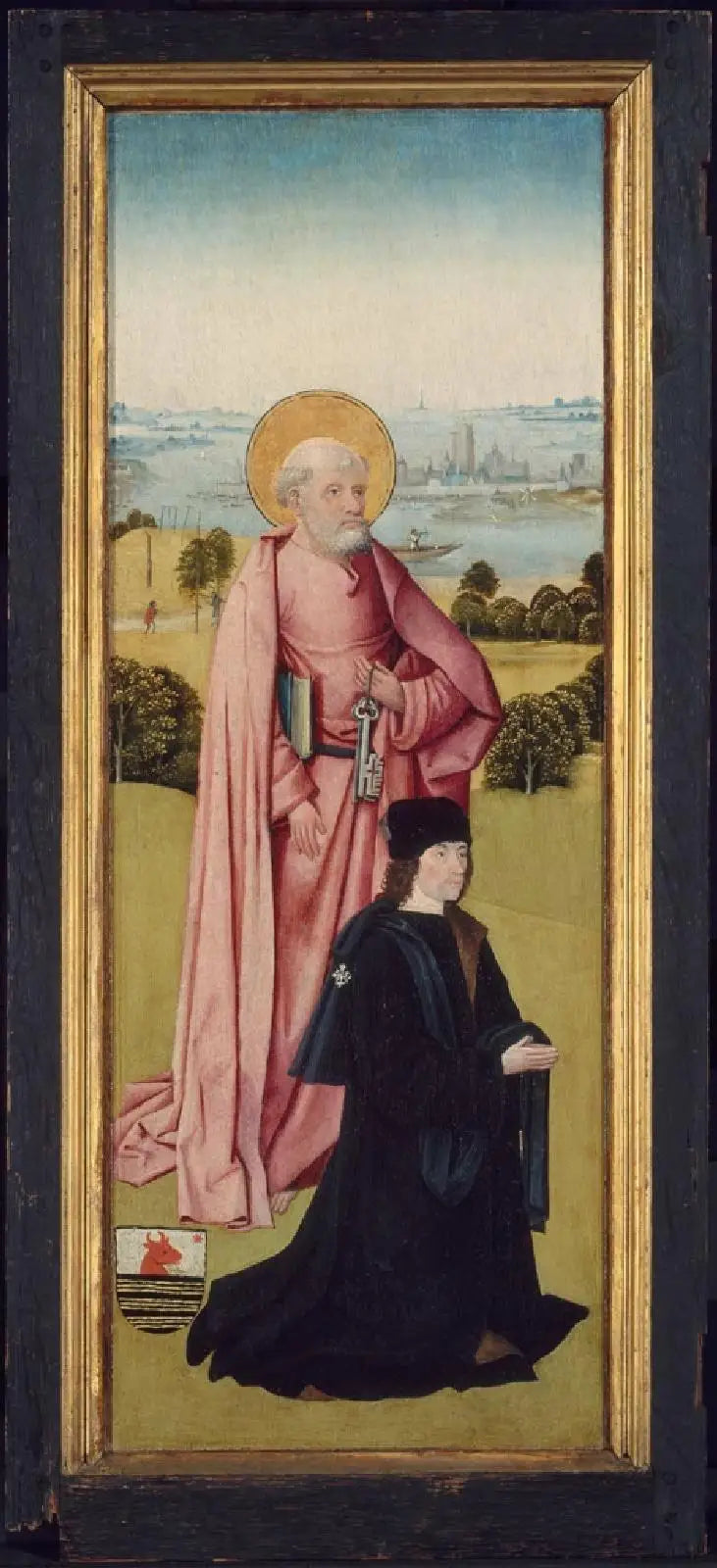 Franco van Langhel und seine Söhne mit Johannes dem Täufer (äußere Seite); Pieter van Os mit Petrus (innere Seite) - Hieronymus Bosch