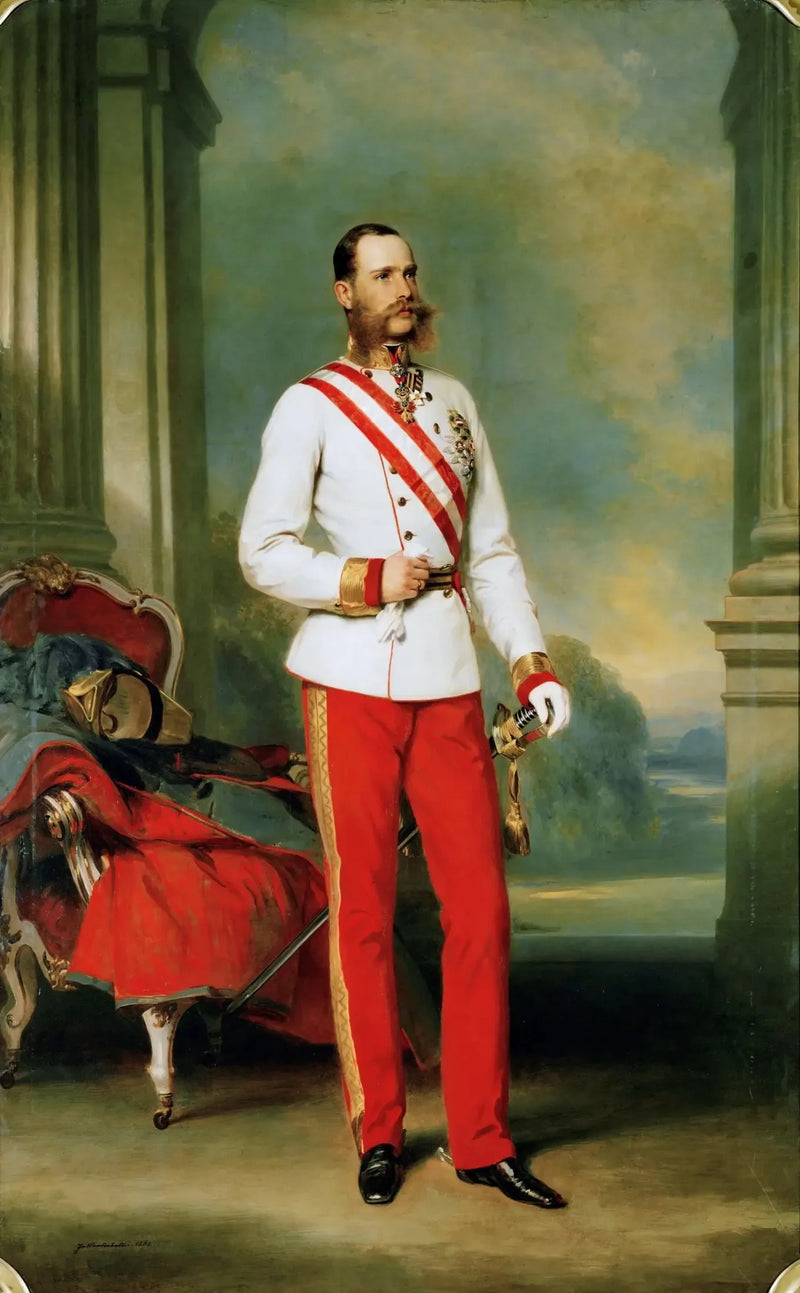 Franz Joseph I., Kaiser von Österreich, in einem Marschallsuniform mit dem großen Stern des Militärordens Maria Theresia
