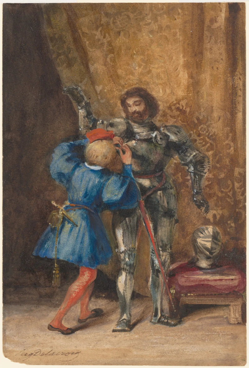 Franz Lerse oder Goetz von Berlichingen, bewaffnet von einem Page - Eugène Delacroix