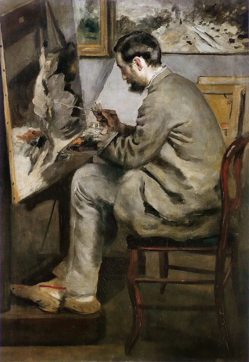 Frédéric Bazille malt an seiner Staffelei - Pierre-Auguste Renoir