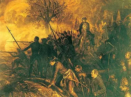 Frédéric und seine Leute bei der Schlacht von Hochkirch - Adolph von Menzel