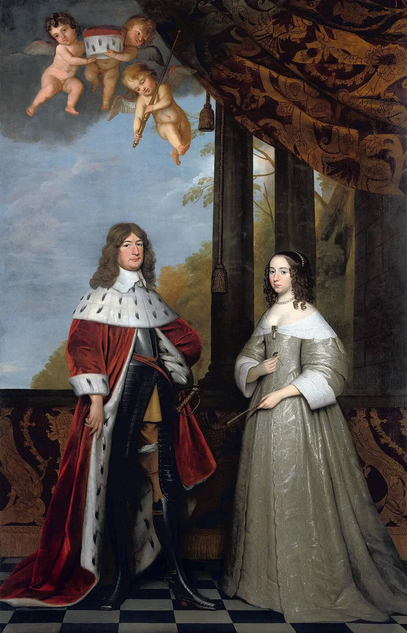 Frédéric-Guillaume (1620-1688), Kurfürst von Brandenburg, und seine Ehefrau Louise-Henriette (1627-1667), Gräfin von Orange-Nassau - Gerrit van Honthorst