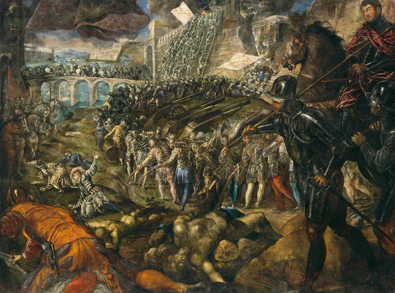 Frédéric II erobert Parma im Jahr 1521. Gemälde des Tintoretto, 1578/79, für seinen Sohn Wilhelm - Jacopo Tintoretto
