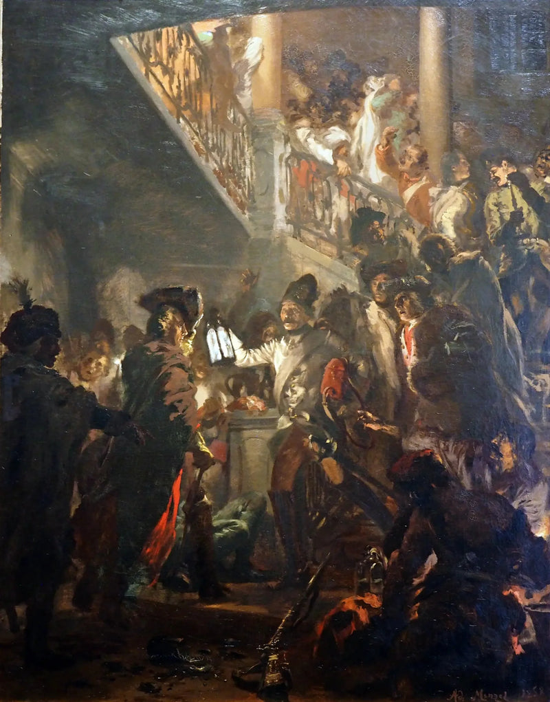 Frédéric der Große in Lissa: Guten Abend, meine Herren - Adolph von Menzel