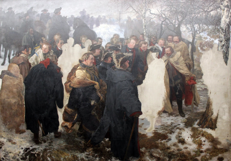 Friedrich der Große spricht zu seinen Generälen vor der Schlacht bei Leuthen im Jahr 1757 - Adolph von Menzel