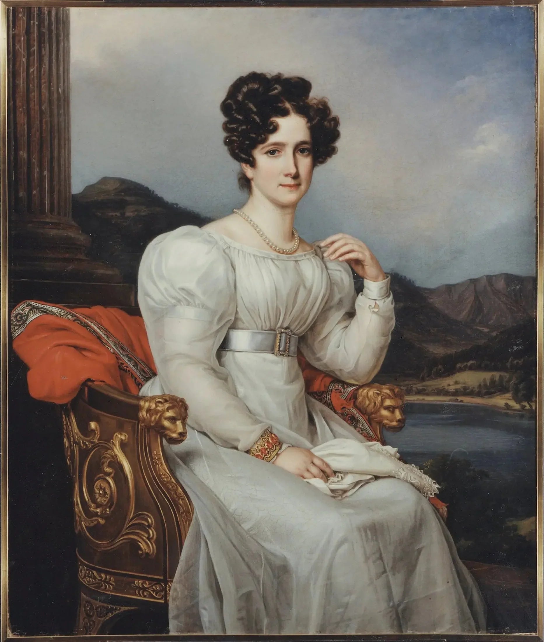 Fredrika Dorotea Vilhelmina, 1781 - 1826, Drottning en Suède - Joseph Karl Stieler image 1 copie peinte à la main à l’huile