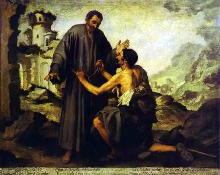 Bruder Junipero und der Arme - Bartolomé Esteban Murillo