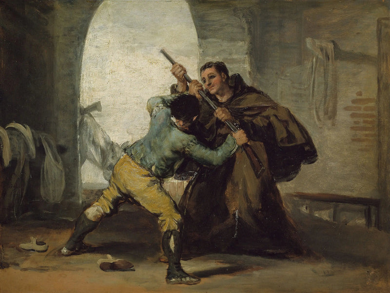 Bruder Pedro reißt die Pistole von El Maragato - Francisco de Goya