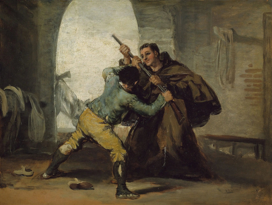 Bruder Pedro reißt die Pistole von El Maragato - Francisco de Goya