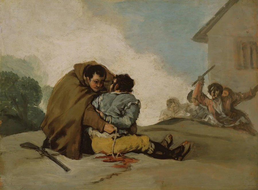 Bruder Pedro bindet El Maragato mit einem Seil - Francisco de Goya