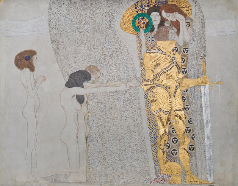 Beethoven-Fries (Tafel 3, linke Wand): Wunsch nach Glück - Gustav Klimt