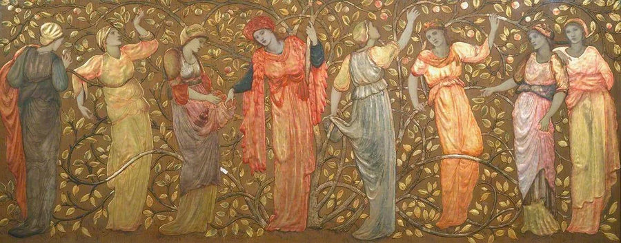 Frise der acht Frauen, die Äpfel pflücken - Edward Burne-Jones