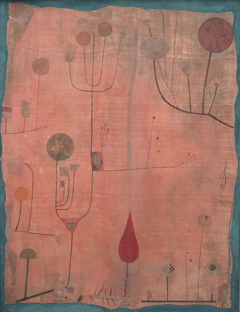 Früchte auf rotem Grund - Paul Klee