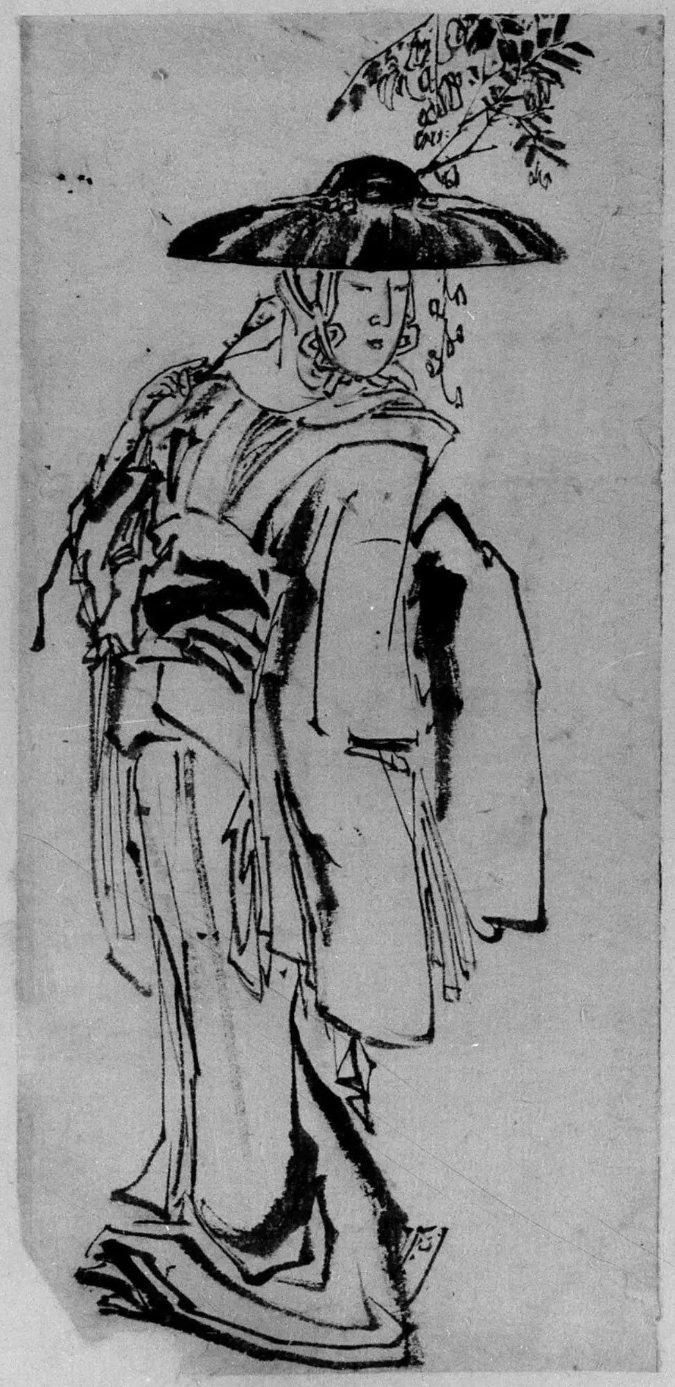 Fuji Musume la servante de glycine - Hokusai - Alpha Reproduction