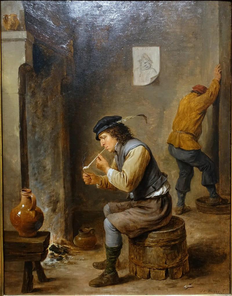 Raucher bei einem Kamin - David Teniers der Jüngere