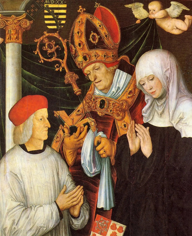 Gabriel d'Eyb, Bischof von Eichstätt, mit den Heiligen Wilibald und Walburga - Lucas Cranach der Ältere