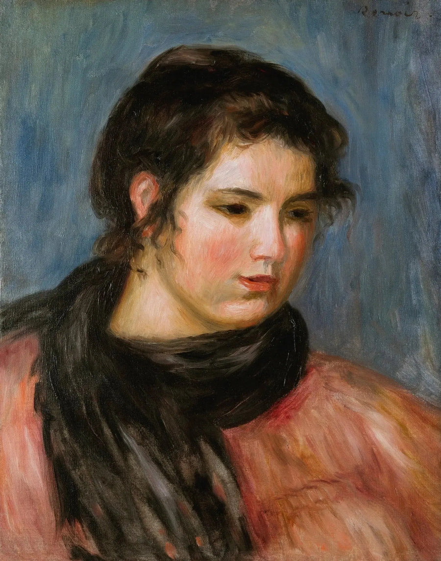 Gabrielle mit dem schwarzen Schal - Pierre-Auguste Renoir