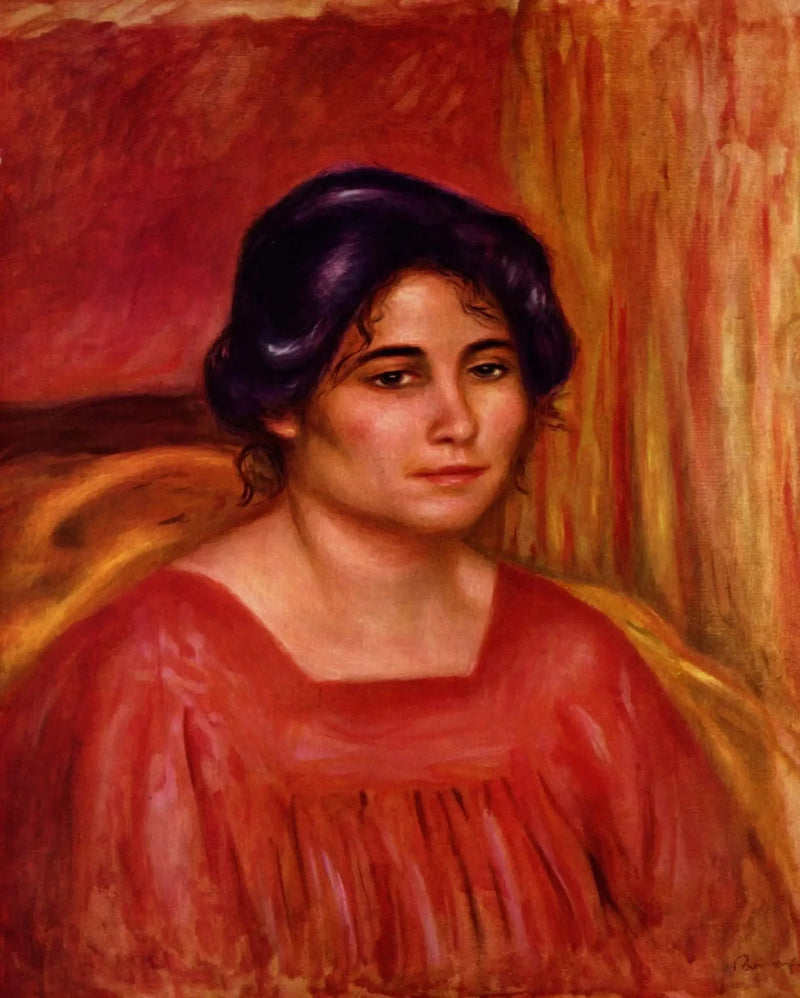 Gabrielle im roten Kleid - Pierre-Auguste Renoir