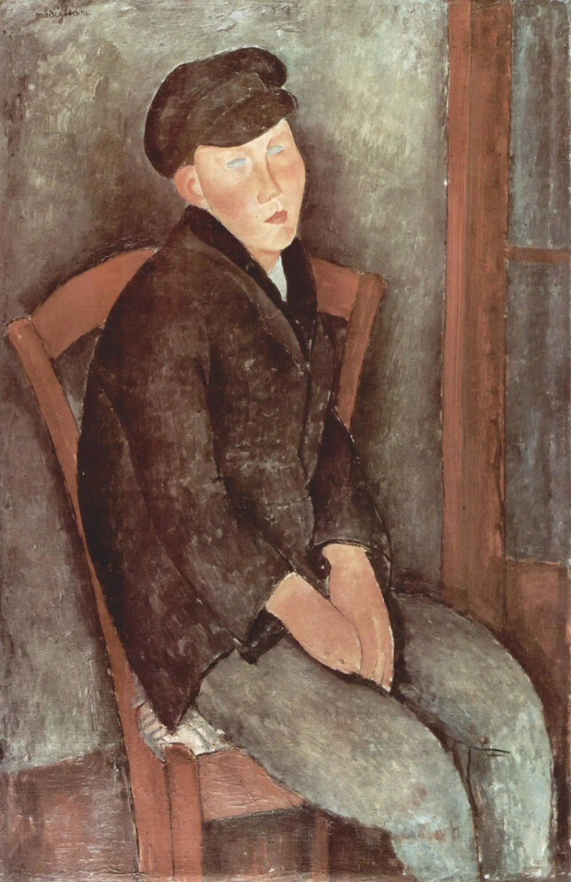 Sitzender Junge mit einer Mütze - Amedeo Modigliani