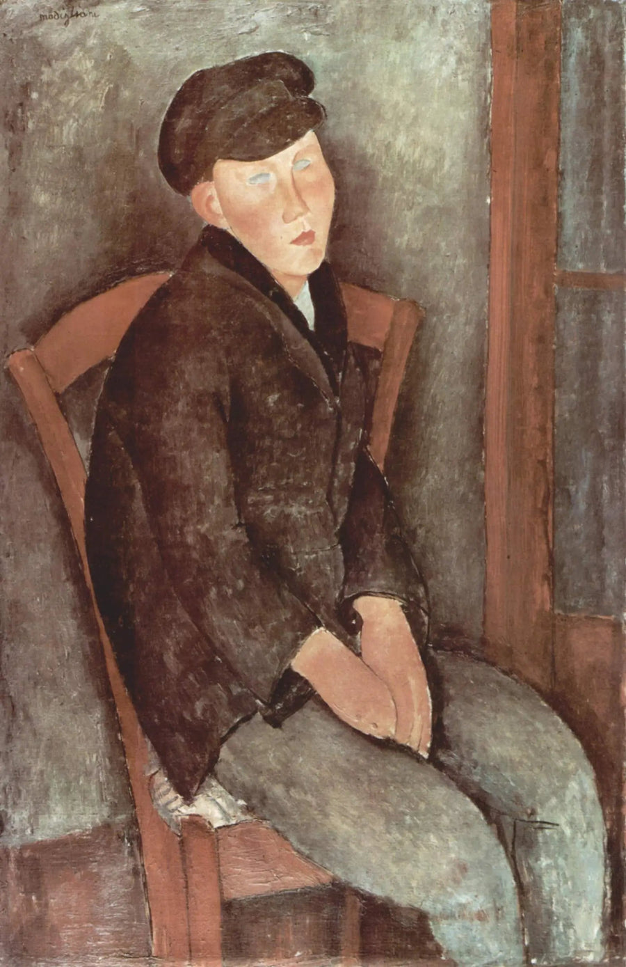 Sitzender Junge mit einer Mütze - Amedeo Modigliani