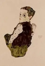 Sitzender Knabe - Egon Schiele