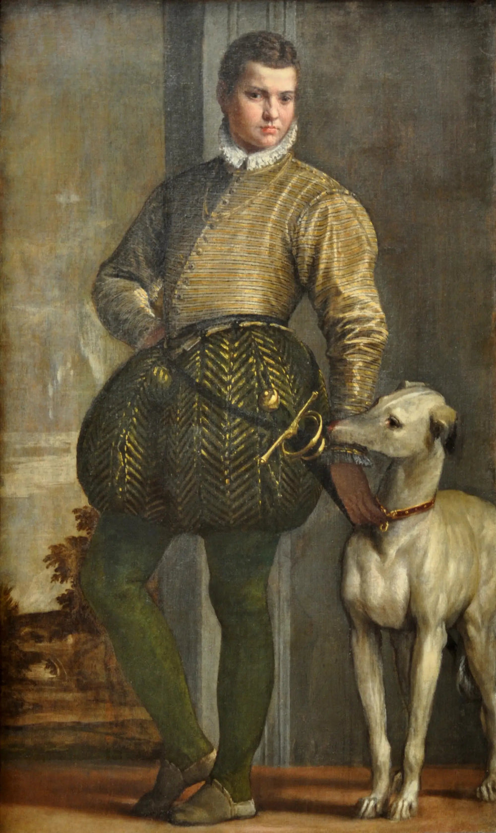 Garçon avec lévrier - Paul Véronèse image 1 tableau peint à l’huile sur toile