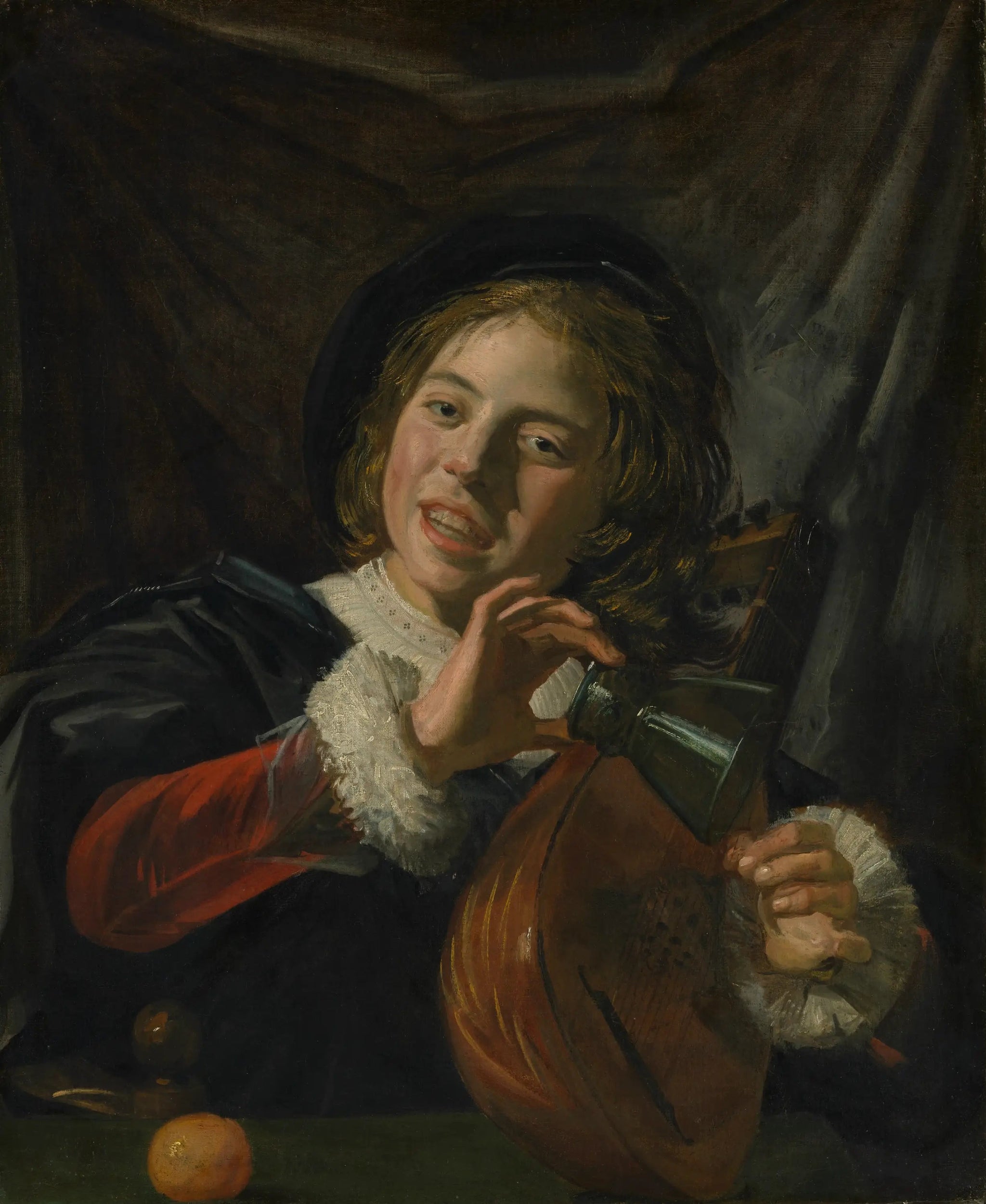 Garçon avec un verre et un luth - Frans Hals image 1 reproduction d’œuvre d’art à l’huile