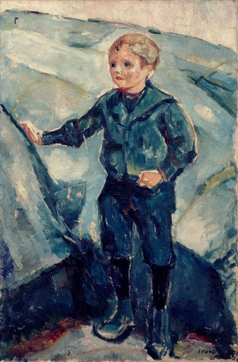 Junge in einer felsigen Landschaft - Edvard Munch