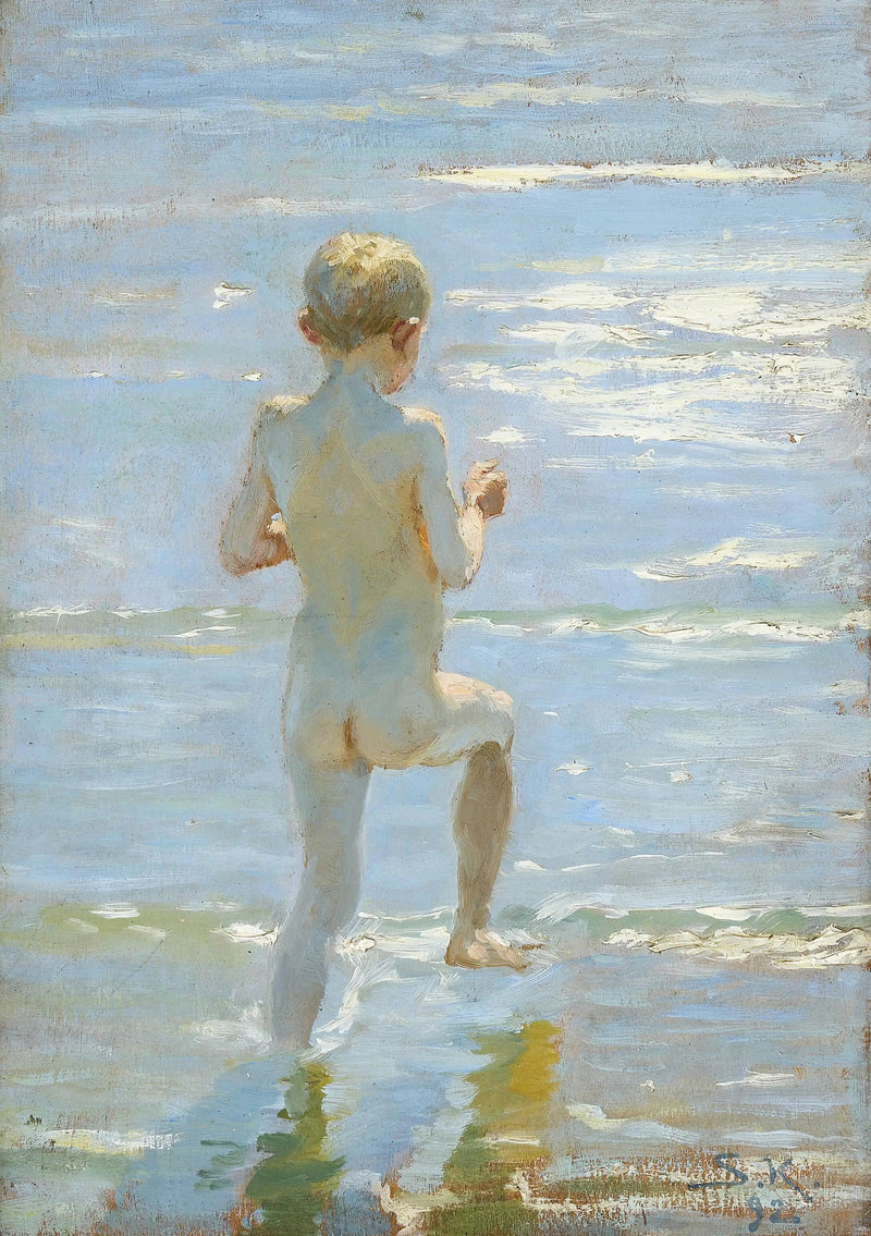 Junge beim Baden. - Peder Severin Krøyer