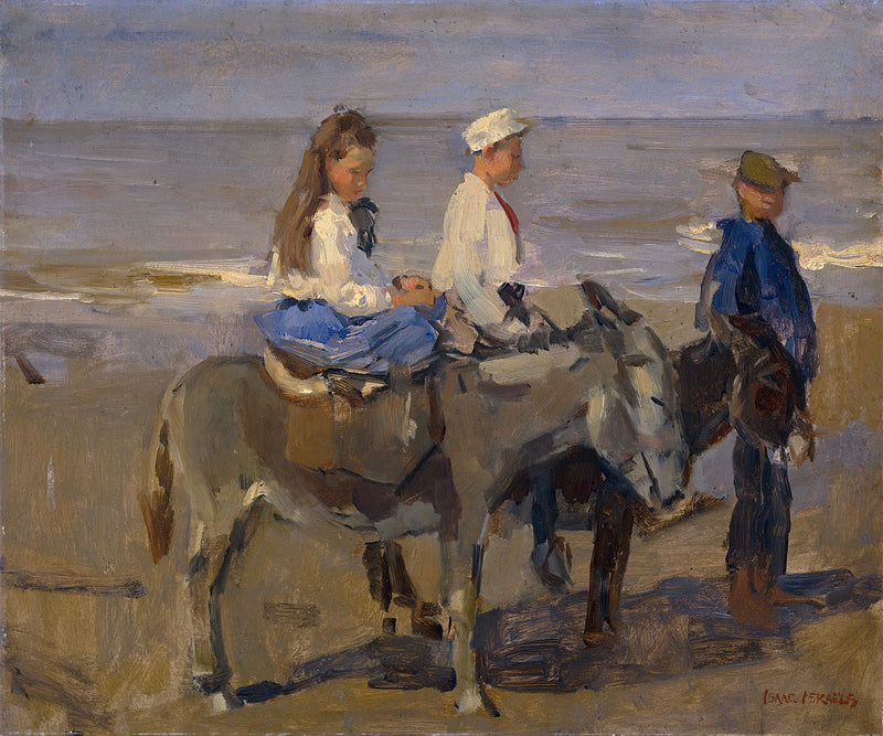Junge und Mädchen auf Eseln - Isaac Israel