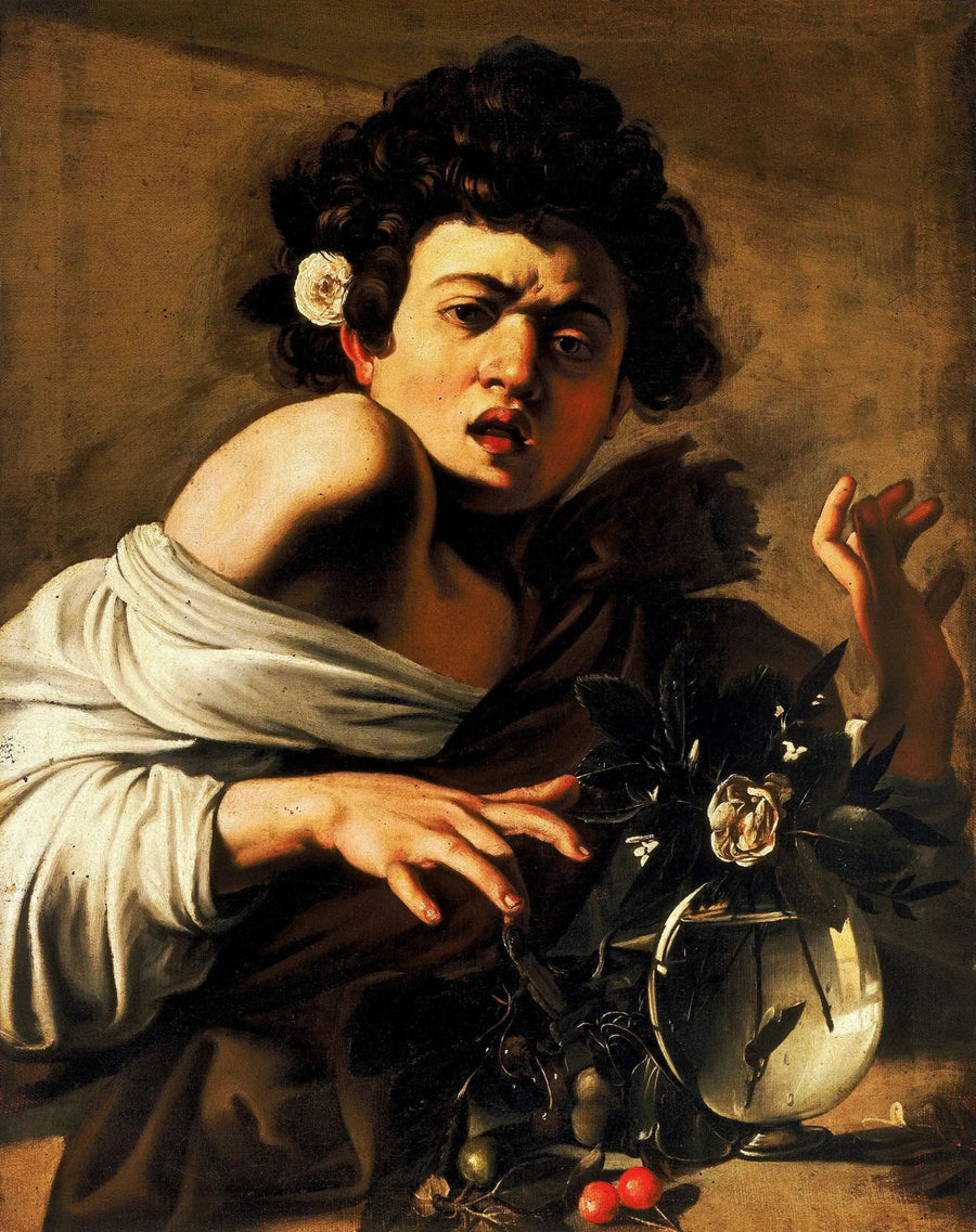 Junge, von einem Eidechsen gebissen - Caravaggio