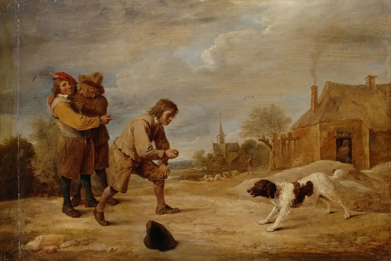 Junge Bauer mit seinem Hund - David Teniers der Jüngere