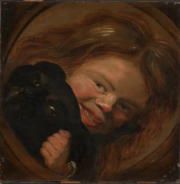 Lachender Junge mit Hund - Frans Hals