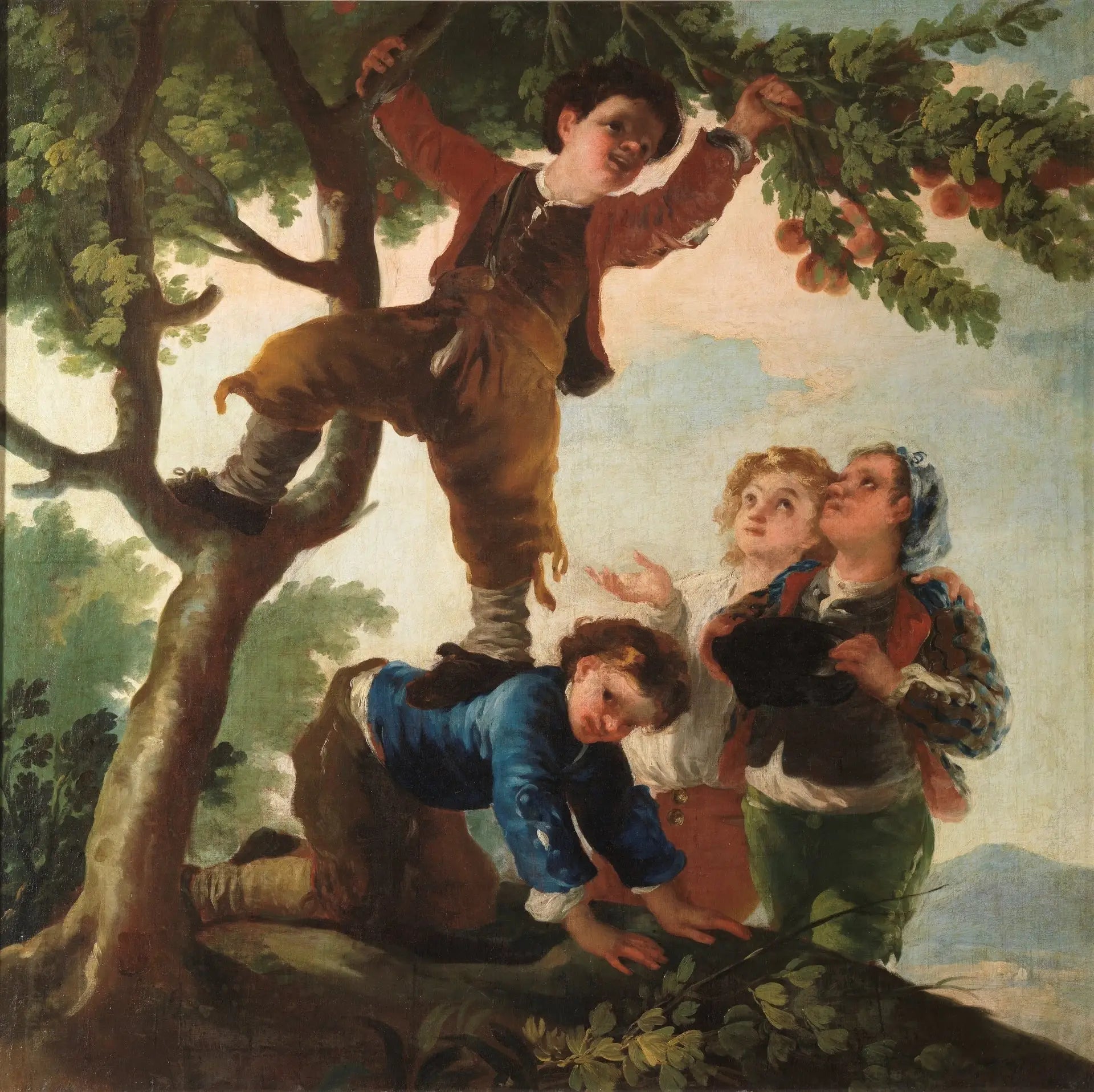 Garçons cueillant des fruits - Francisco de Goya image 1 copie de tableau peinte à la main