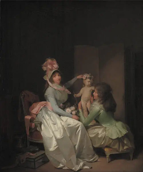 Garnissant la statuette de Cupidon - Louis-Léopold Boilly image 1 reproduction de peinture à l’huile