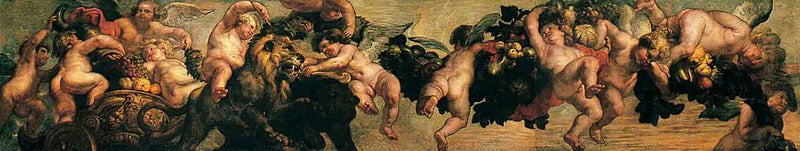 Genies mit einer Girlande - Peter Paul Rubens