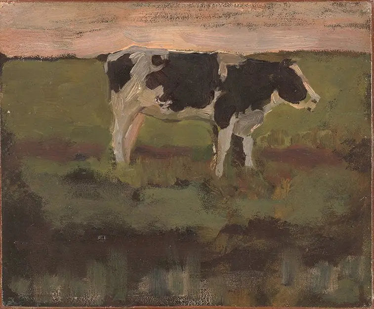Génisse noire et blanche - Piet Mondrian image 1 copie peinte à la main à l’huile