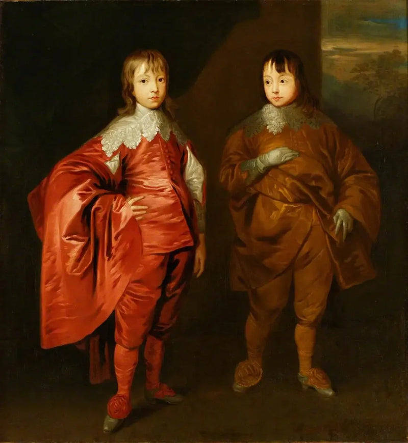 George Villiers (1628–1687), 2. Herzog von Buckingham, mit seinem Bruder, Lord Francis Villiers (1629–1648) - Antoine van Dyck
