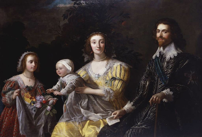 George Villiers, 1. Herzog von Buckingham (1592-1628) mit seiner Familie - Gerrit van Honthorst