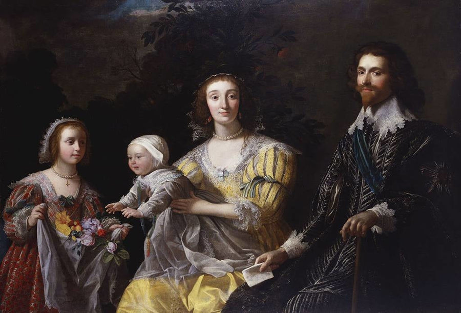 George Villiers, 1. Herzog von Buckingham (1592-1628) mit seiner Familie - Gerrit van Honthorst