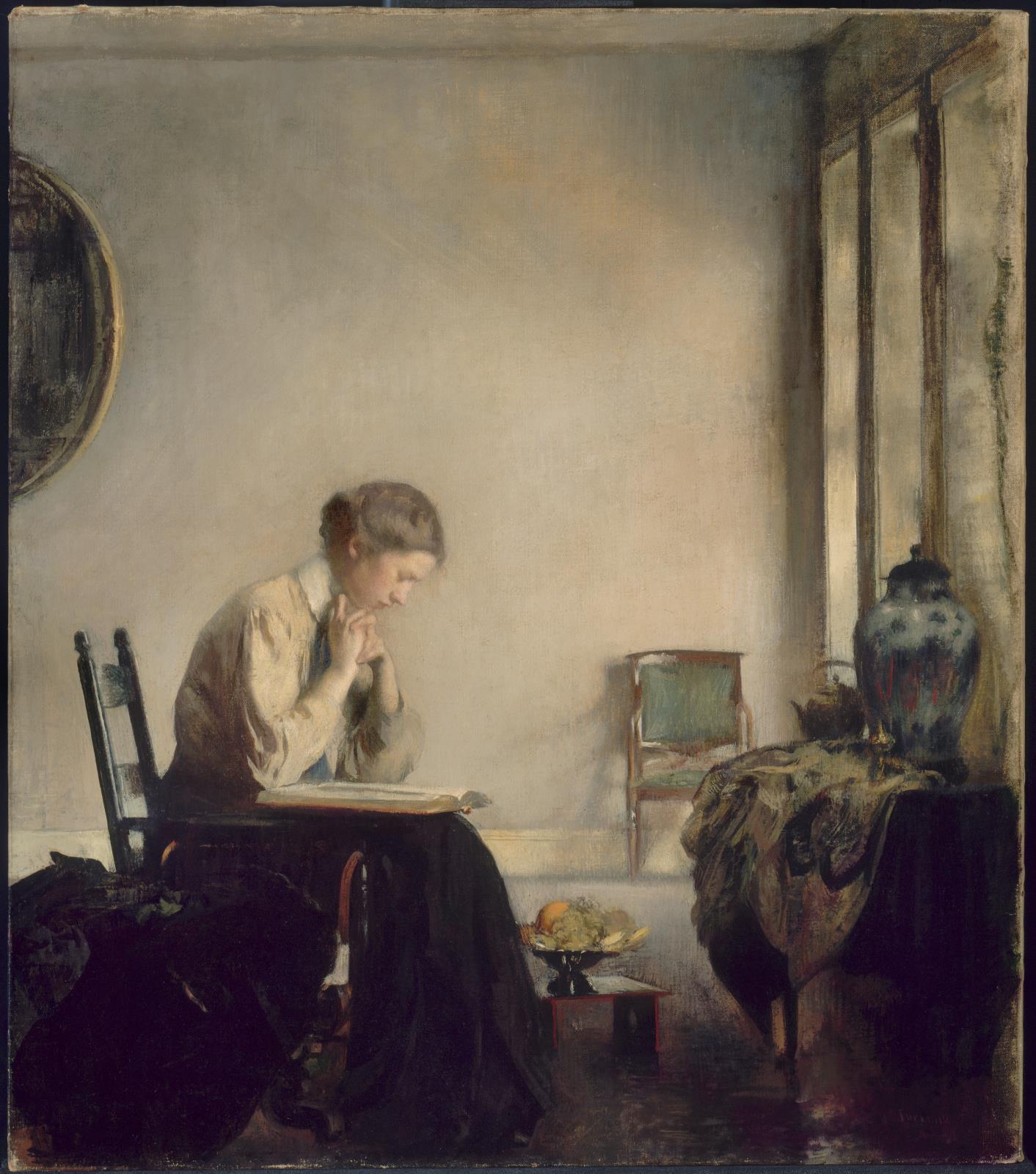 Girl Reading - Edmund Charles Tarbell - Alpha Reproduction