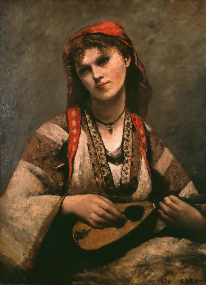 Gitane mit der Mandoline - Jean-Baptiste Camille Corot