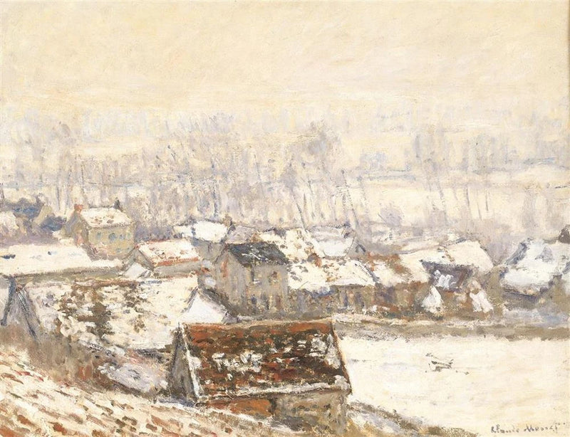Das Dorf Giverny unter dem Schnee W1055 - Claude Monet
